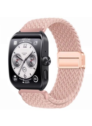 For OPPO Watch3pro Watch 4pro Strap Nylon Braided Magnetic Buckle Watch2/1 Women Folding Buckle-Color:Cream Pink Sand-watch3pro Strap + Black Connector - pzsku/Z1AD153340EE7082CB0A2Z/45/1746220524/99542cee-9900-420a-ab51-d2cbaf5c57c4