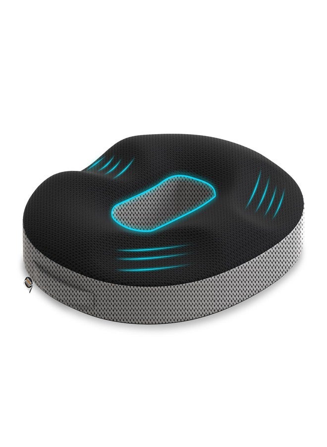 CareFoam وسادة كير فوم الطبية المصنوعة من إسفنج الذاكرة على شكل دونات لتخفيف آلام البواسير، وآلام العصعص، وآلام الورك | وسادة مريحة لتخفيف الضغط للاستخدام في كرسي المكتب، والسيارة، والمنزل، والكرسي المتحرك - Image 1