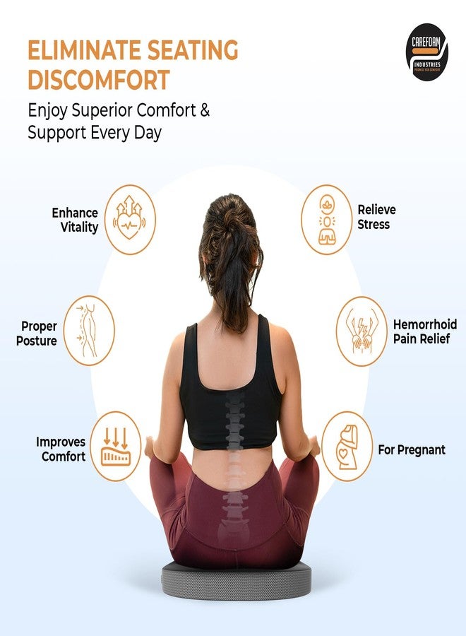 CareFoam وسادة كير فوم الطبية المصنوعة من إسفنج الذاكرة على شكل دونات لتخفيف آلام البواسير، وآلام العصعص، وآلام الورك | وسادة مريحة لتخفيف الضغط للاستخدام في كرسي المكتب، والسيارة، والمنزل، والكرسي المتحرك - Image 5