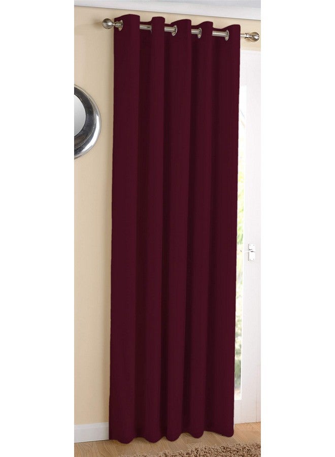 AIRWILL Cotton Plain Maroon Designed Blackout and Room Darkening 7Ft Door Opaque Curtains Pack of 1 Pc. (Solid- Maroon) - Image 1
