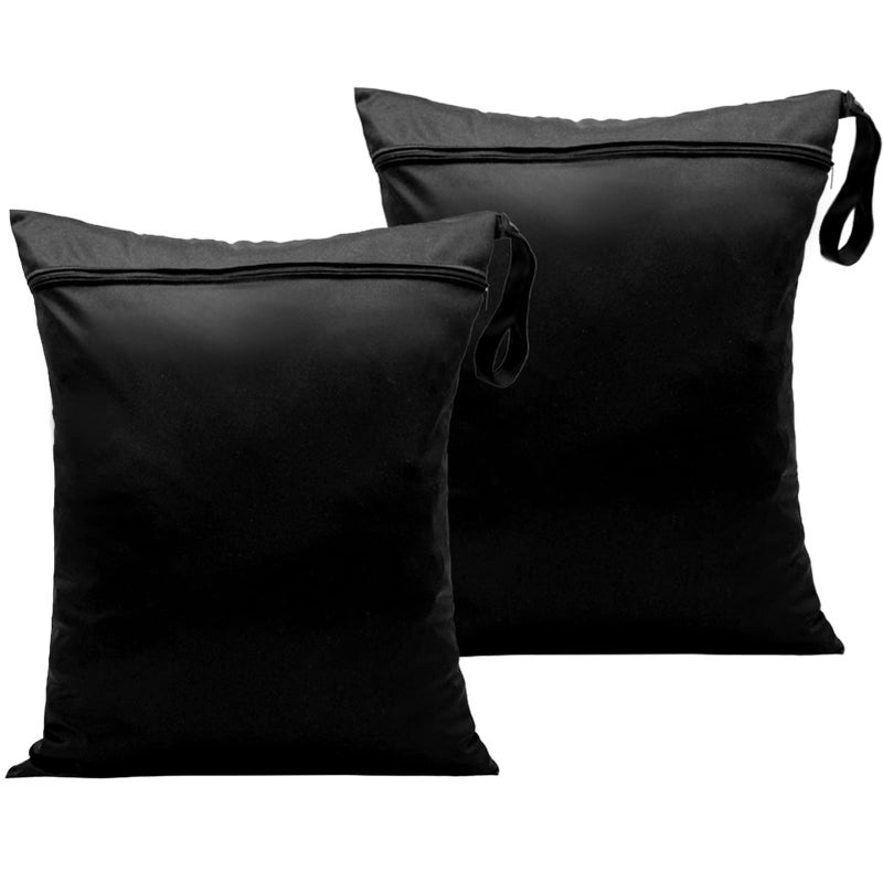 Tealbee 2Pcs Wet Dry Bags 11.6x13.8 inch Wet Dirty Laundry Bag Waterproof Dry Wet Bag Cloth Nappy Wet Bags Changing Bag Organiser Pouches Cloth Diaper Bag for Babies Swimming Camping Travel Gym Workout Beach - Image 1