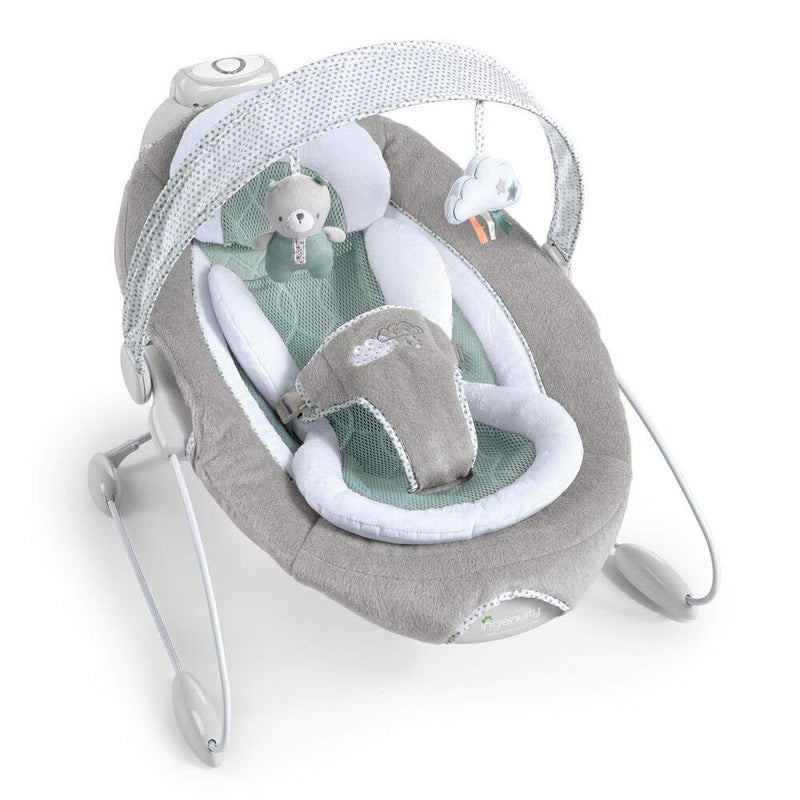 Ingenuity SmartBounce Automatic Baby Bouncer Seat with White Noise, Music, Toy Bar & 2 Plush Infant Toys, 0-6 Months Up to 20 lbs (Pemberton) - Image 3