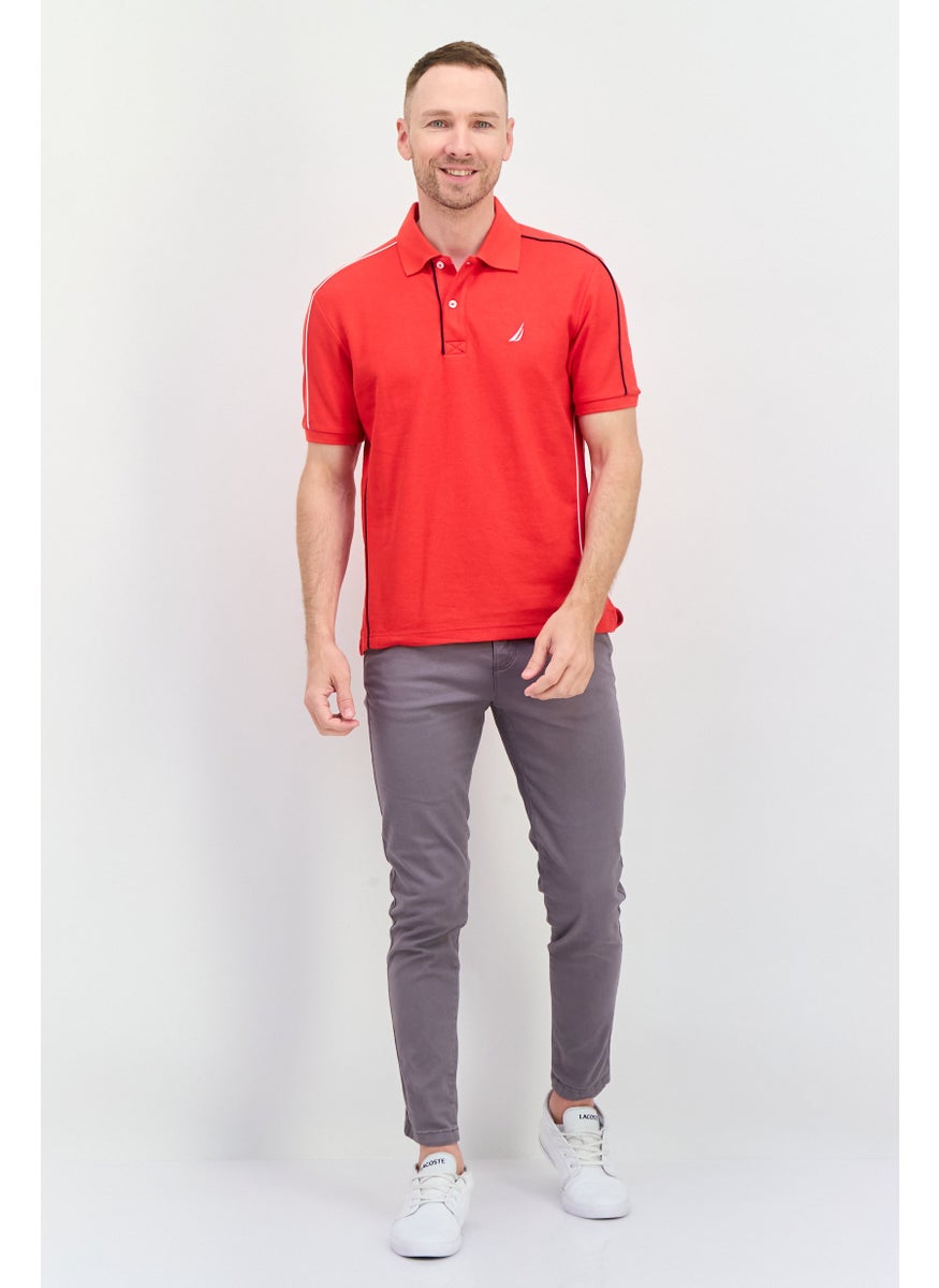 NAUTICA Men Regular Fit Embroidered Logo Short Sleeves Polo, Red  - Image 4