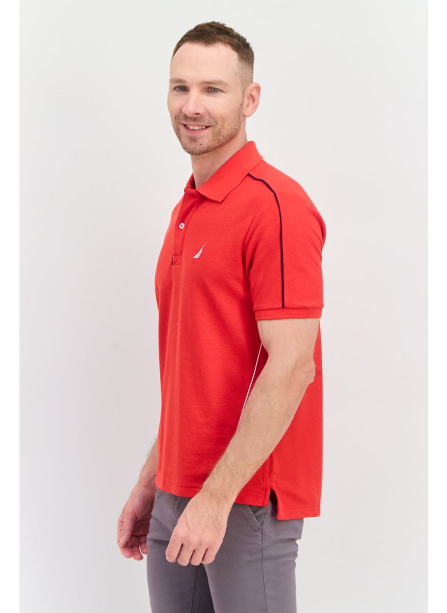 NAUTICA Men Regular Fit Embroidered Logo Short Sleeves Polo, Red  - Image 2
