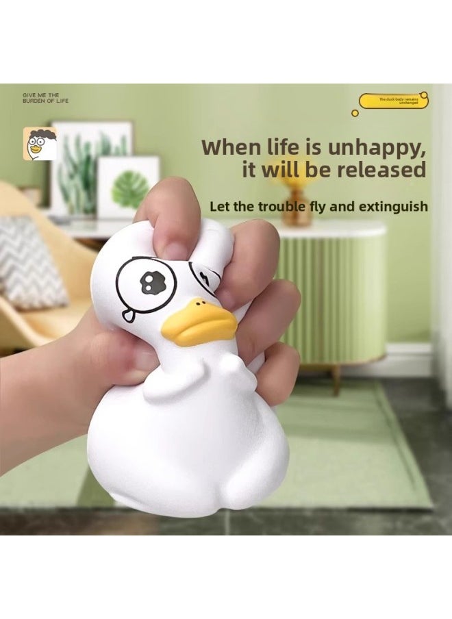 Generic - Xiao Liu Duck Strawberry Sweet Duck Slow Rebound Tumbler Ornaments For Girlfriend Decompression Healing Artifact Birthday Gift-Color:Net Pocket-Xiao Liu Duck Pinch Music❤◆ [Buddha Duck At Work]] - Image 1