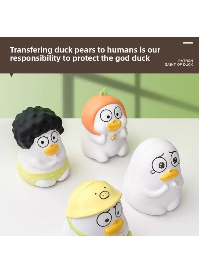 Generic - Xiao Liu Duck Strawberry Sweet Duck Slow Rebound Tumbler Ornaments For Girlfriend Decompression Healing Artifact Birthday Gift-Color:Net Pocket-Xiao Liu Duck Pinch Music❤◆ [Buddha Duck At Work]] - Image 1