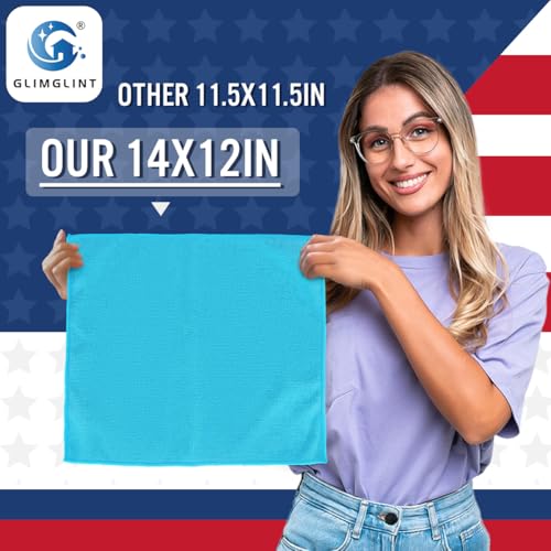 GLIMGLINT Microfiber Cleaning Cloth,150PK Reusable Cleaning Rags,Highly Absorbent Shop Rags Bulk,All-Purpose Car Cleaning Towels for TV Screen, Kitchen, Restaurant, Garage, 14"X12", Multicolor - Image 2
