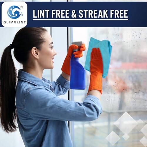 GLIMGLINT Microfiber Cleaning Cloth,150PK Reusable Cleaning Rags,Highly Absorbent Shop Rags Bulk,All-Purpose Car Cleaning Towels for TV Screen, Kitchen, Restaurant, Garage, 14"X12", Multicolor - Image 5