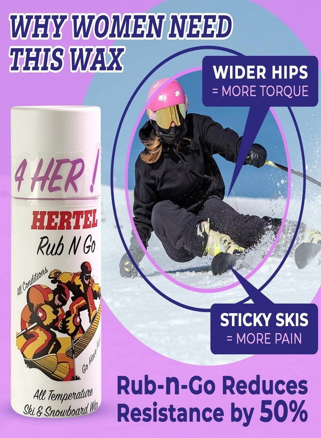 Hertel Wax 4HER Rub-N-Go All-Temperature Ski & Snowboard Wax - Designed for Women's Biomechanics, Trusted by Everyone. Up to 8 applications or more. USA. Since 1974. - Image 5