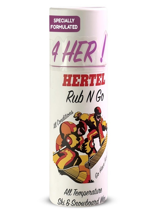 Hertel Wax 4HER Rub-N-Go All-Temperature Ski & Snowboard Wax - Designed for Women's Biomechanics, Trusted by Everyone. Up to 8 applications or more. USA. Since 1974. - Image 1