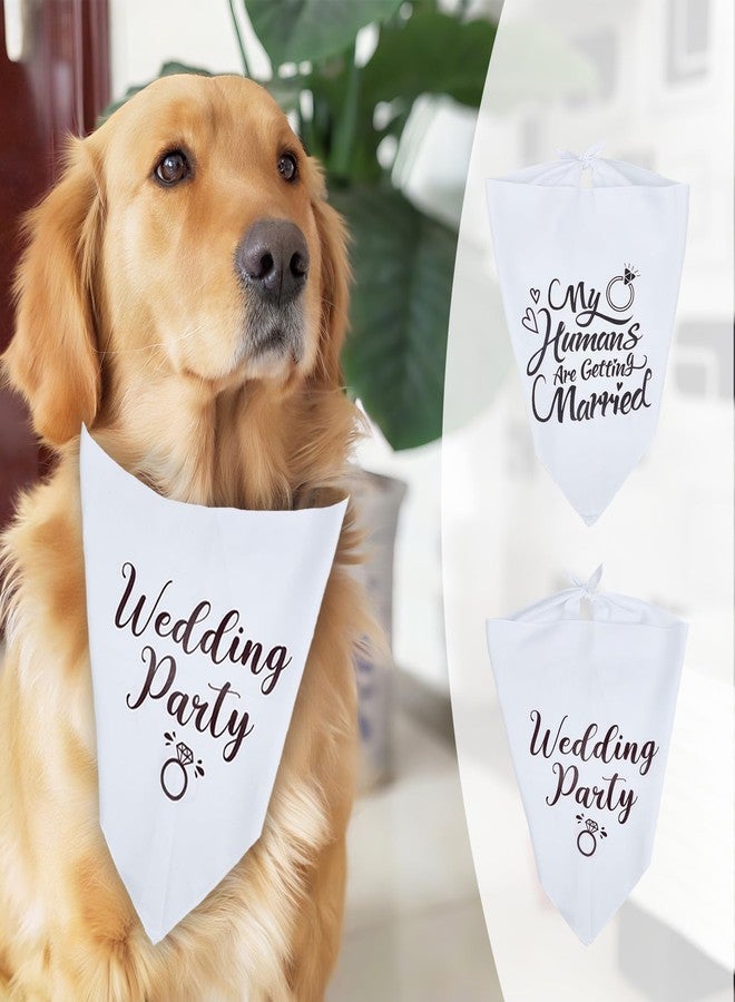 NICENEEDED NICENEEEDED 2 PCS Dog Engagement Announcement, My Humans are Gettings Married Dog Bandnana Wedding Party Pet Scarf, Adjustable Triangle Wedding Photo Prop for Pet Accessories - Image 4