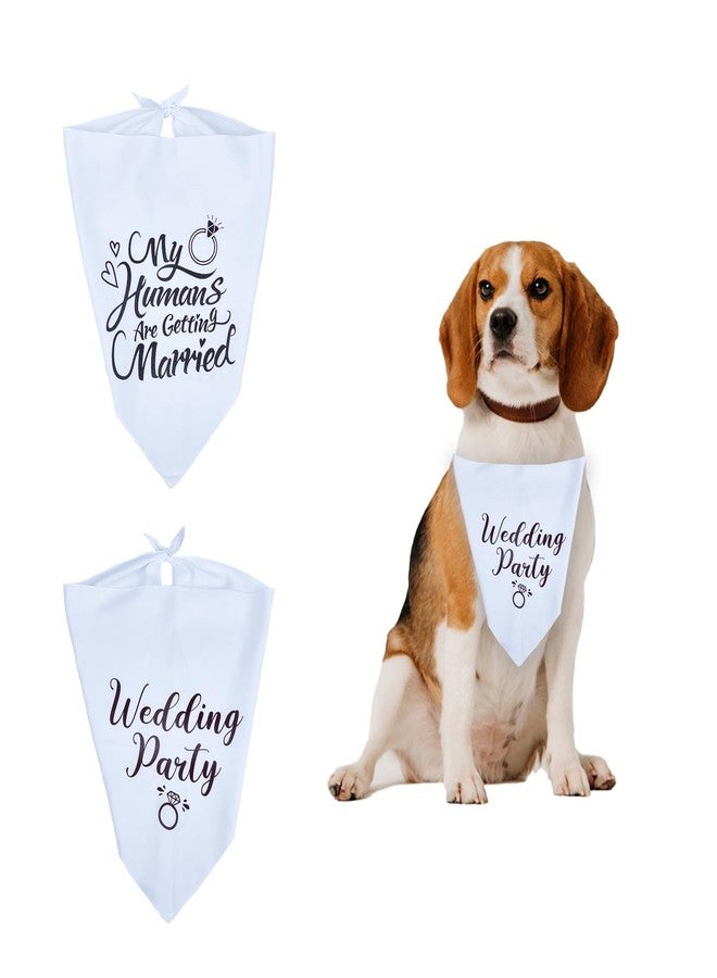 NICENEEDED NICENEEEDED 2 PCS Dog Engagement Announcement, My Humans are Gettings Married Dog Bandnana Wedding Party Pet Scarf, Adjustable Triangle Wedding Photo Prop for Pet Accessories - Image 1