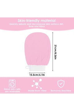 Generic 2 PC Korean Washcloth Skincare Remover Deep Scrub Loofah Cleansing Mitts Exfoliate Cloth Exfoliation Scrubbing Bath Shower Soap Sponge Hand Towel(pink)  - Image 3