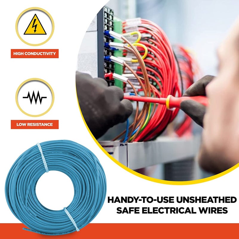KLICK KLICK Copper Wire with Triple Layer PVC Coating Single Core Flexible Electric Cable for Domestic Industrial Connections 15 mm 90m Long Blue 3 Pcs  - Image 5