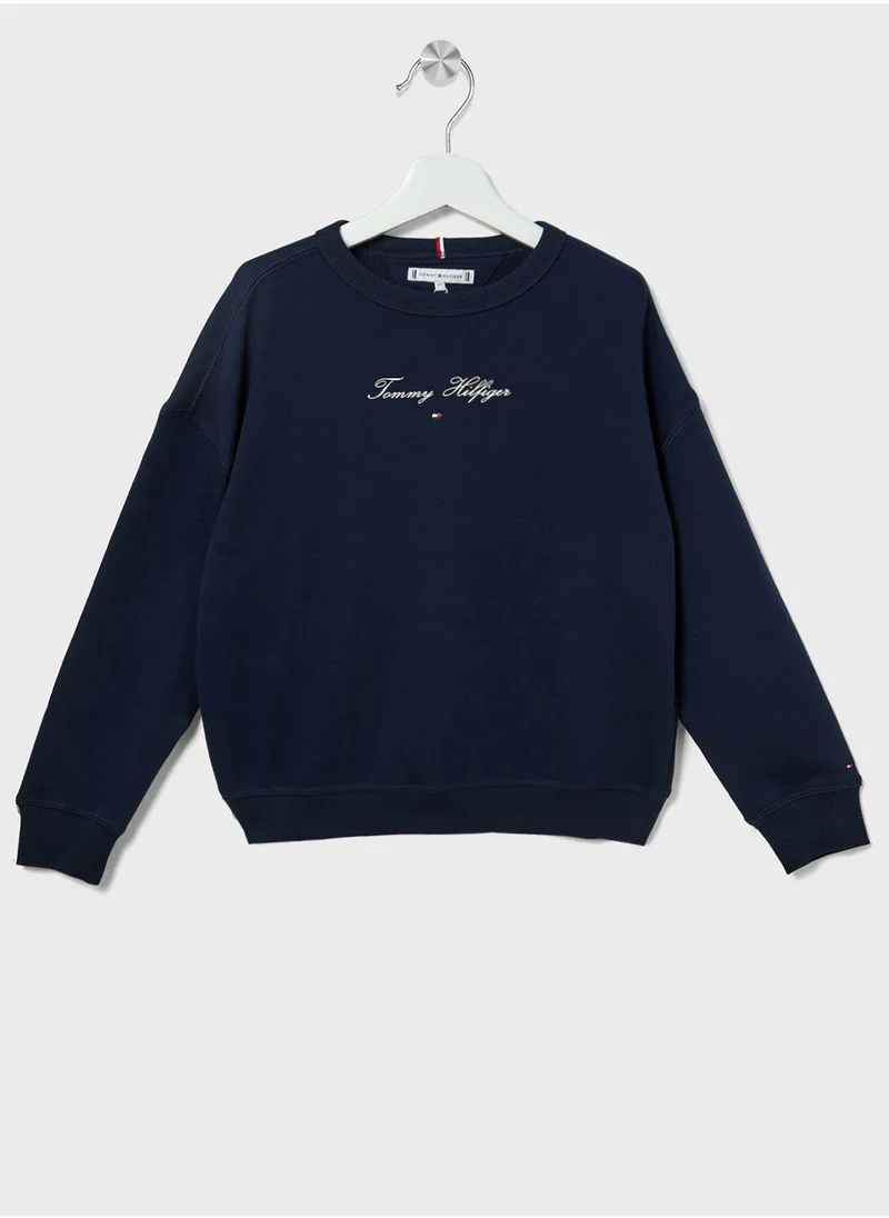 TOMMY HILFIGER Youth Essential Logo Crew Neck Sweatshirt