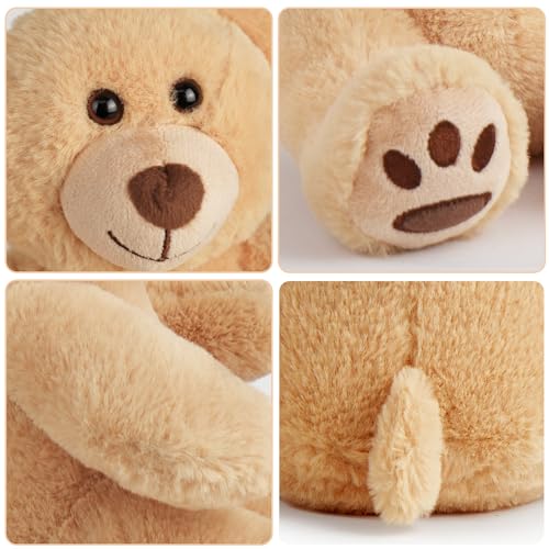 LotFancy Teddy Bear Stuffed Animal, 8 inch Brown Teddy Bear Plush Toy, Soft Plush Gifts for Kids Baby Toddlers on Baby Shower, Easter Decorations - Image 3