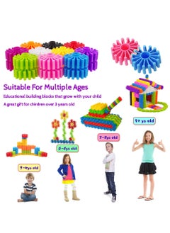 Y&D SYOSI Gears Interlocking Learning Set STEM Construction Toy Kit Building Kids Toys for Preschool Boys and Girls Aged 3 Up Creativity 180 Pcs 10 Colors  - Image 4