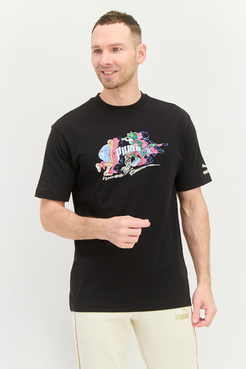 PUMA Men Relaxed Fit Short Sleeves Outdoor T-Shirt, Black - Image 1