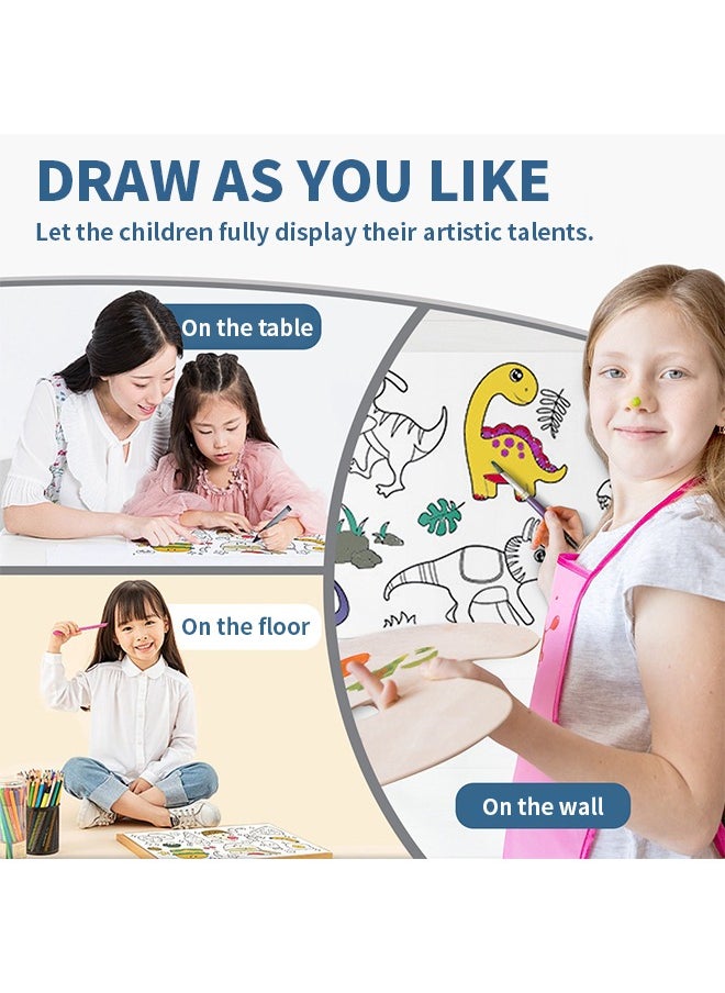 Generic - 300cm Giant Coloring Poster, Children's Coloring Paper Roll, School Wall Sticker Set, Amusement Park Pattern Scroll, Handmade Art Toy,For Children's Graffiti, Painting, Interest Cultivation - Image 1
