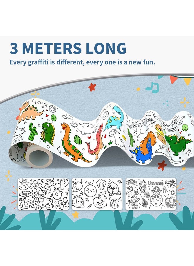 Generic - 300cm Giant Coloring Poster, Children's Coloring Paper Roll, School Wall Sticker Set, Amusement Park Pattern Scroll, Handmade Art Toy,For Children's Graffiti, Painting, Interest Cultivation - Image 1
