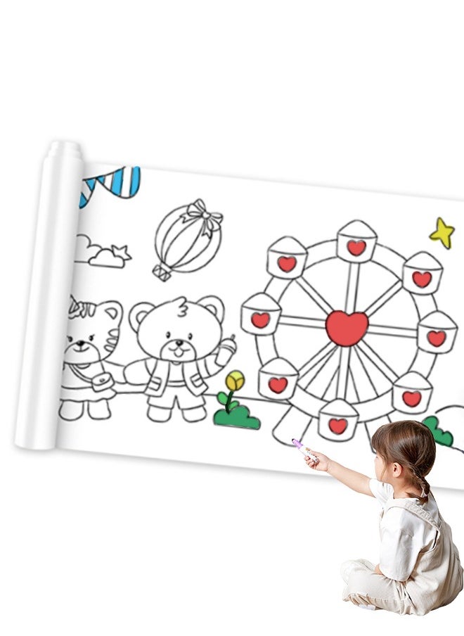 Generic - 300cm Giant Coloring Poster, Children's Coloring Paper Roll, School Wall Sticker Set, Amusement Park Pattern Scroll, Handmade Art Toy,For Children's Graffiti, Painting, Interest Cultivation - Image 1