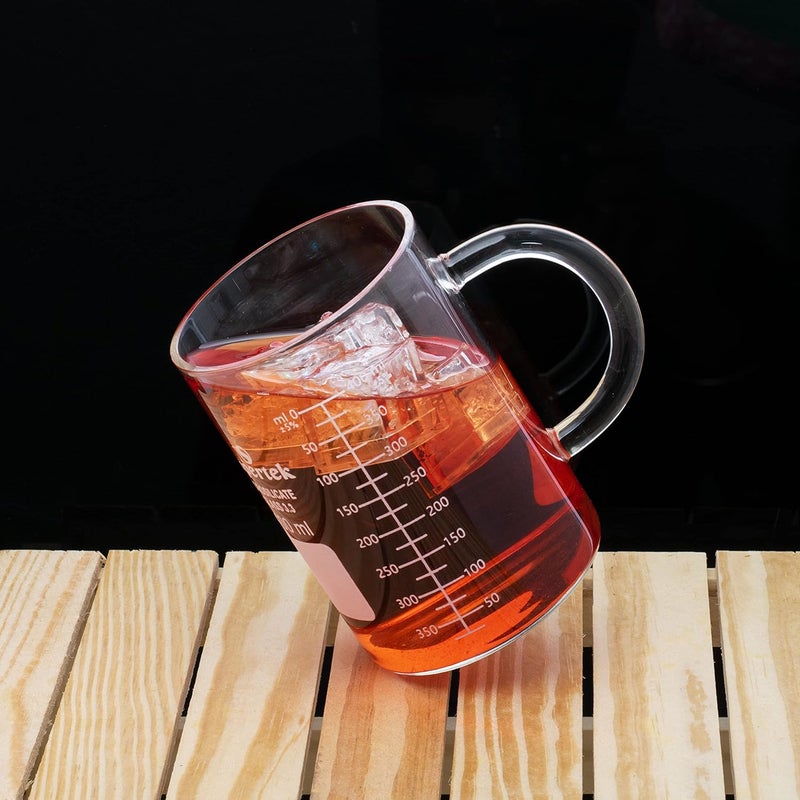 Supertek 400ml Glass Mug with Handle for Coffee Microwave Safe Measuring Beaker Cup Cooking Baking Measuring Solid and Liquid - Image 3