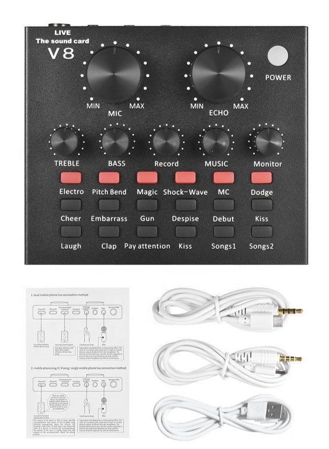 V8 LIVE SOUND CARD AND VM-800 CONDENSER MICROPHONE BUNDLE PACK (GOLD/BLACK)  - Image 2