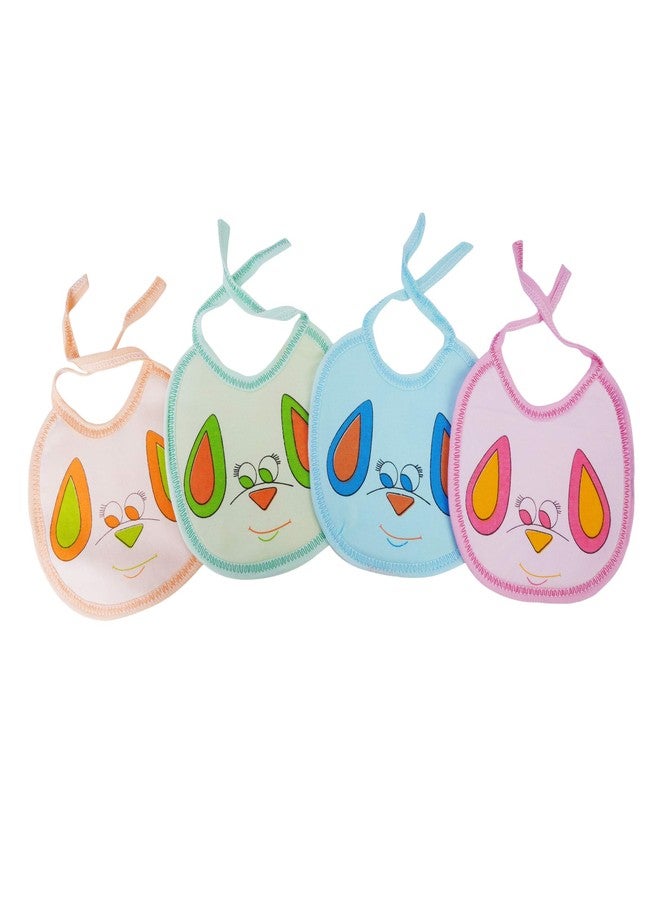 MW PRINTS Bibs for Baby Boy's & Girls Age (0-12 months) Ear Printed and Stylish Set of 4 | Front Cotton Back PVC Waterproof Infant Apron Ultra Soft Skin Friendly Baby Bibs - Image 3