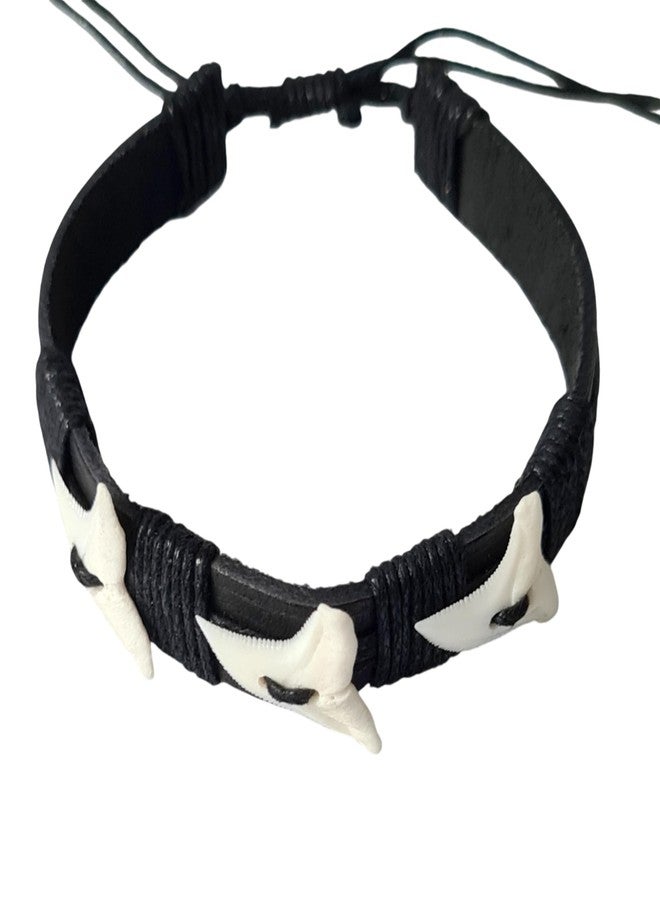 Swimmi Genuine Mako Shark Tooth Bracelet for Men Women Handmade Shark Teeth Leather Bracelet Surfer Beach Jewelry AA211 - Image 4