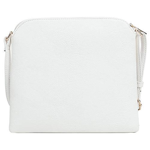 SG SUGU Lightweight Medium Crossbody Bag Shoulder Bag with Tassel and Zipper Pocket (White) - Image 2