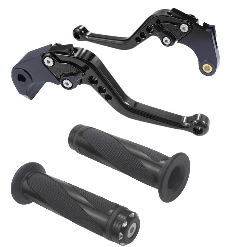 Adsspro CNC Aluminum Motorcycle Short Brake Clutch Levers Lever Handle Handlebar Grips for GSXR600 20062022 GSXR750 20062022 GSXR1000 20052006 GSXR1000 20092022 GSXS1000FSABS 20152022 Black - Image 2