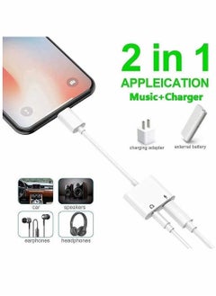 SYOSI Headphone Adapter, Suitable For Iphone, 2 In 1 Charger + Auxiliary Audio Splitter Support Charging + Music Control (White)  - Image 5
