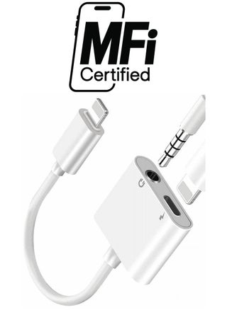 Headphone Adapter, Suitable For Iphone, 2 In 1 Charger + Auxiliary Audio Splitter Support Charging + Music Control (White) - pzsku/Z1AD1DC5B02E6D6C2EC22Z/45/_/1738234174/73878ea5-b4b5-4f41-9a63-c14c5a513402