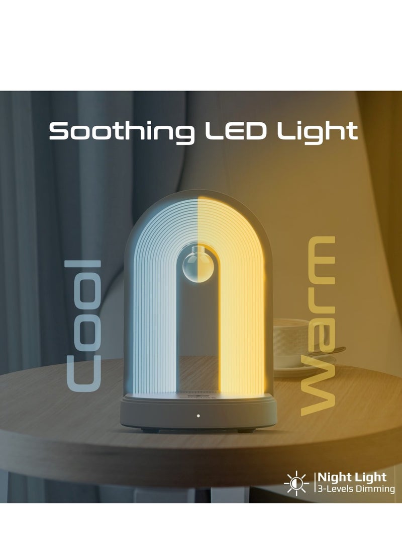 PROMATE Led Night Lamp With Premium 15W Qi Wireless Charger, Bluetooth Speaker, Adjustable Brightness, Charging Protection, Touch Control, Stylish Design And 360° Surround Sound For iPhone 17,Globe-Qi - White - Image 4