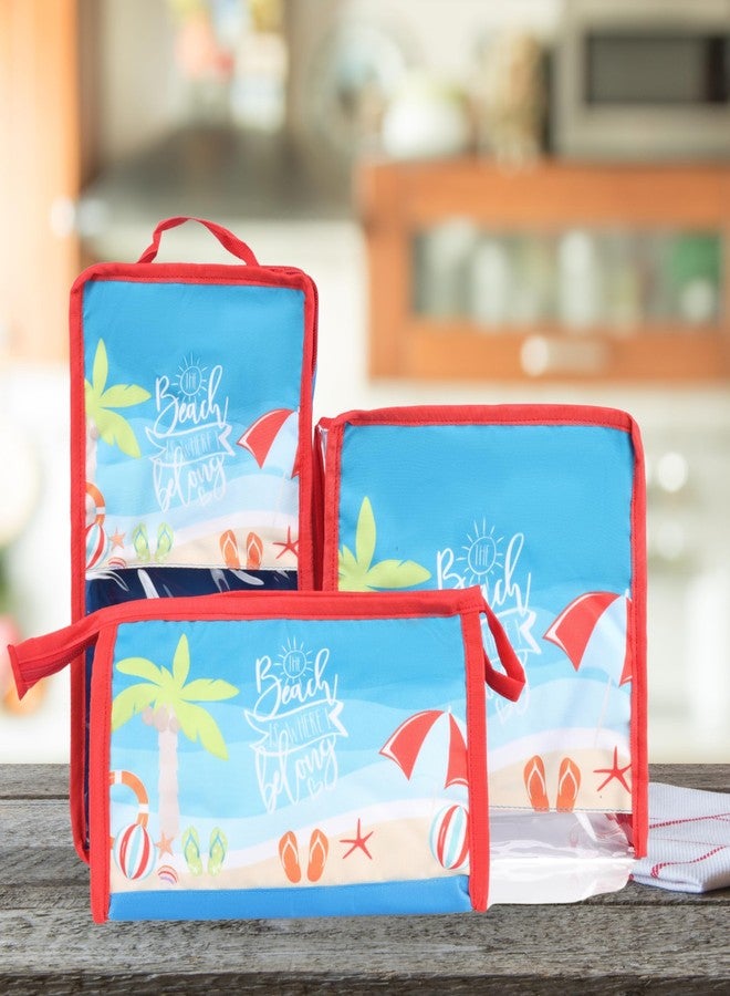Echo Boomers Beach 4-Piece Organizer Set - Blue, Packing Cubes with Unique Print. - Image 5