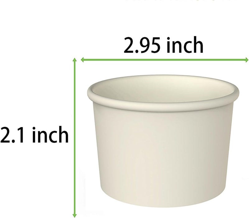 Axe Sickle Full land route delivery 100 Pcs 4 Ounce Paper Ice Cream Cups Disposable Dessert Bowls for Hot or Cold Food, Sundae, Frozen Yogurt, Soup, White Affordable fast purchase options - Image 3