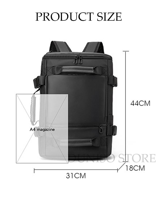 DUNISO Travel Backpack for Men Laptop Backpack Multi-fonction Flight Approved Luggage Carry On Handbag Water Resistant and Large Capacity Crossbody Bag for Weekender Overnight Large Daypack Black - Image 5