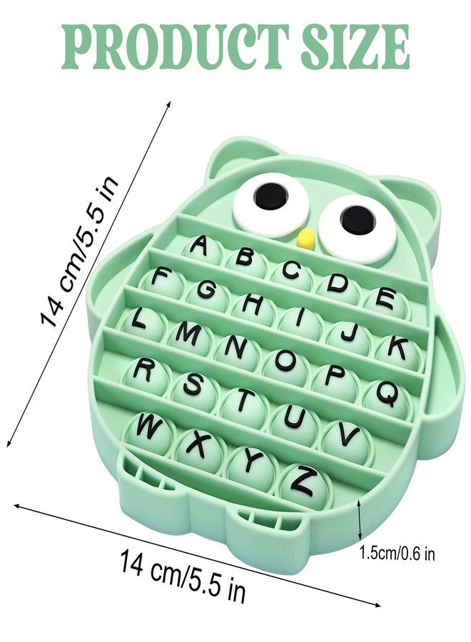 DEARIDAP Fidget Toys for Kids, Owl Shaped Silicone Squeeze Sensory Toys, Alphabet Bubble Stress Anxiety Relief Relax Tools for Kids Adults School Classroom Gift Party Favors (Green) - Image 2