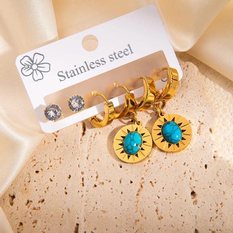 FLUFFY Elegant Stainless Steel Earring Set - Image 1