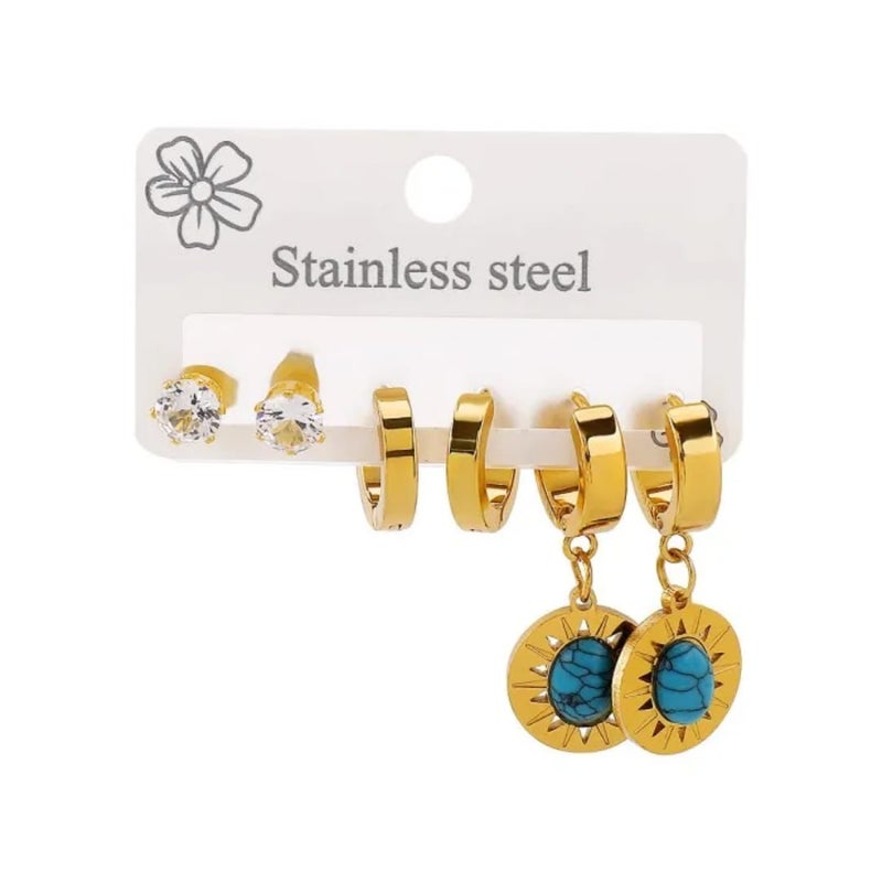 FLUFFY Elegant Stainless Steel Earring Set - Image 2