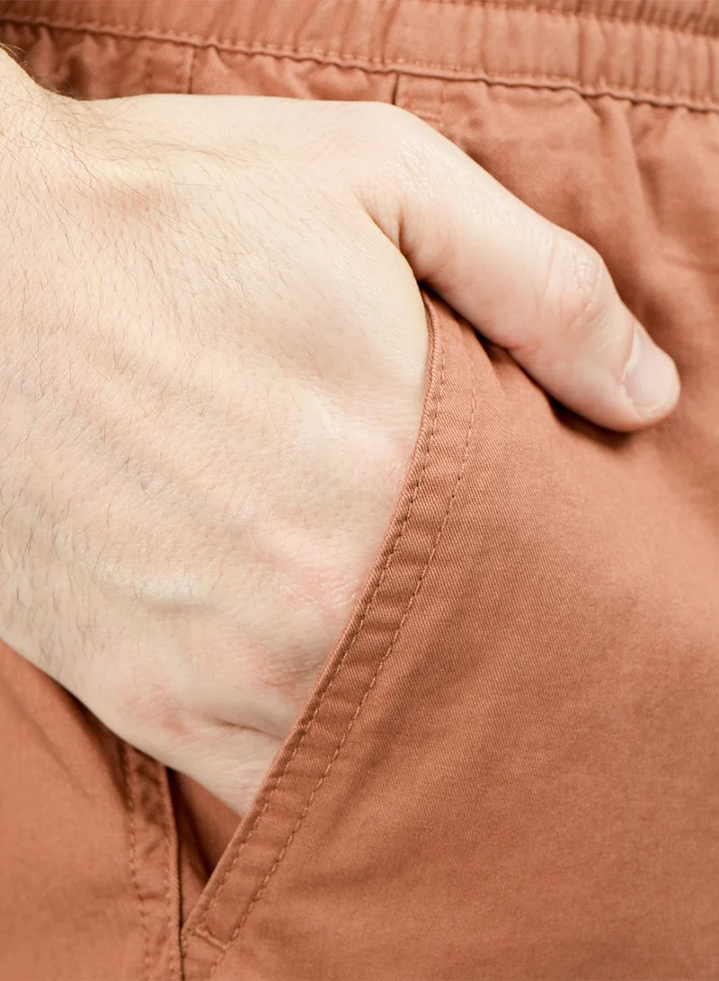 GIORDANO  Men's Cotton Twill Bermuda Shorts: Slim Fit, Elastic Waist, Ultimate Comfort for Men | Best Price UAE