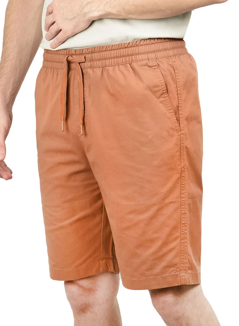 Men's Cotton Twill Bermuda Shorts: Slim Fit, Elastic Waist, Ultimate Comfort