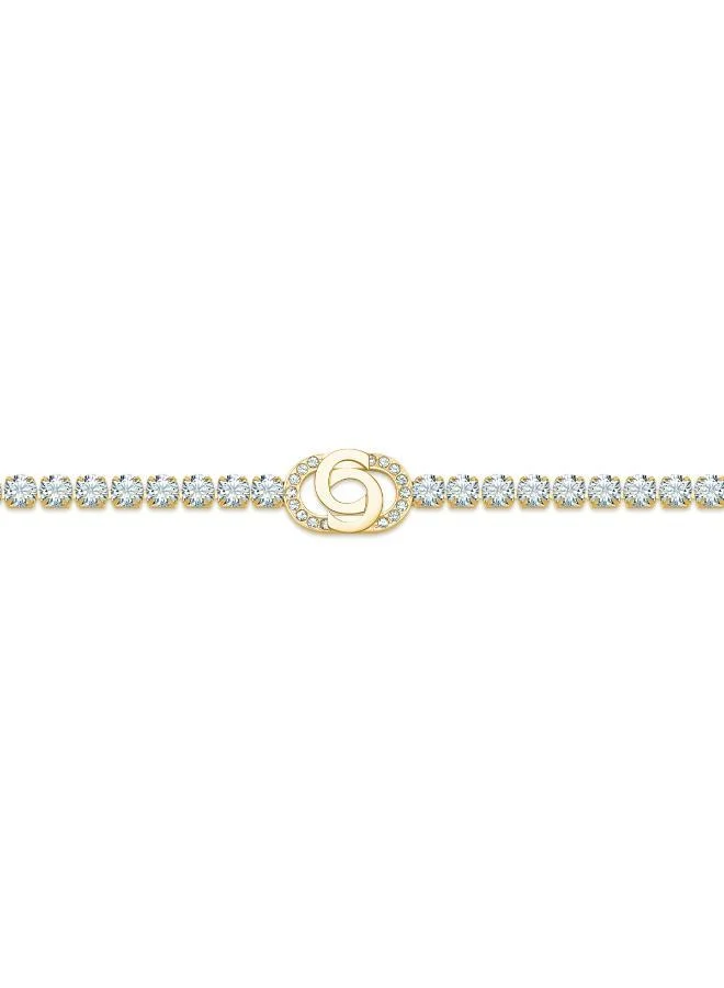 CERRUTI 1881 Claudia  Clear Tennis,Double C Logo Bracelet
