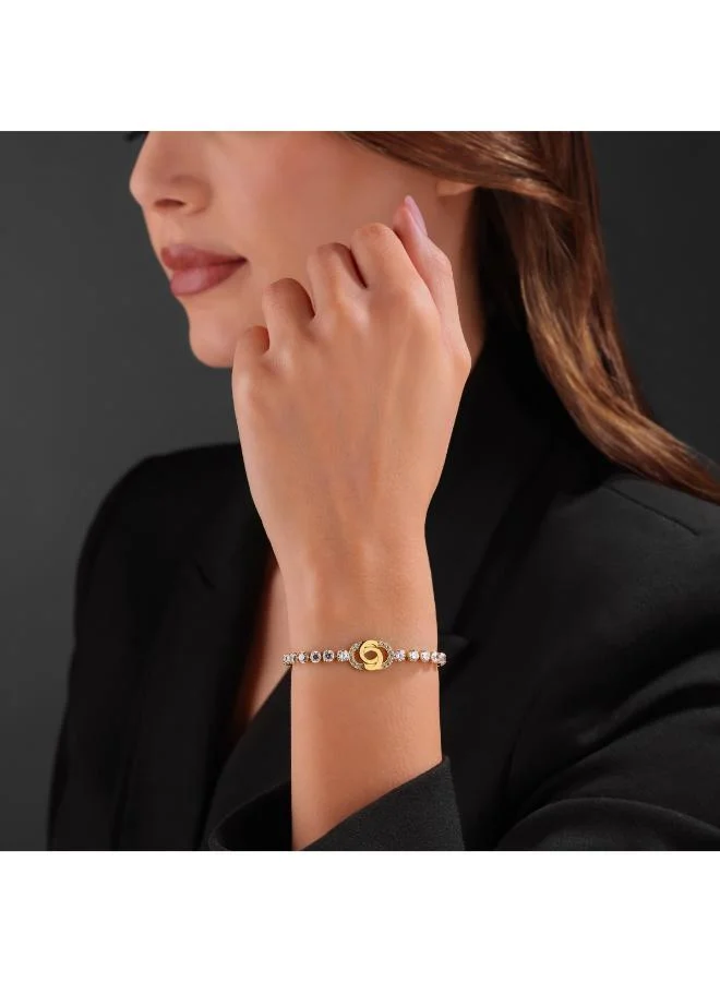 CERRUTI 1881  Claudia  Clear Tennis,Double C Logo Bracelet for Women | Best Price UAE