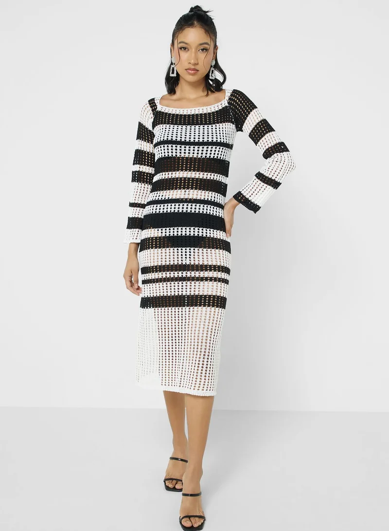 Ginger Striped Crochet Dress