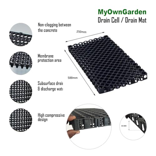 MyOwnGarden حصيرة تصريف مائية MyOwnGarden (20 مم) عبوة من 6 للحديقة على السطح/المطبخ، في الهواء الطلق | خلايا تصريف مائية بولي بروبيلين متينة للغاية (عبوة من 6) مقاومة للأشعة فوق البنفسجية - Image 3