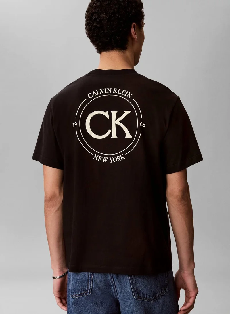 Calvin Klein Jeans Black Embroidered Logo T-Shirt for Men | Best Price UAE