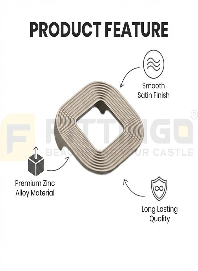 FITTINGO Satin Finish Square Drawer Knobs Premium Zinc Cabinet Knob for Drawer, Cupboard, Wardrobe & Kitchen Furniture | Modern Hardware with Easy Installation - Pack of 10 - Image 3