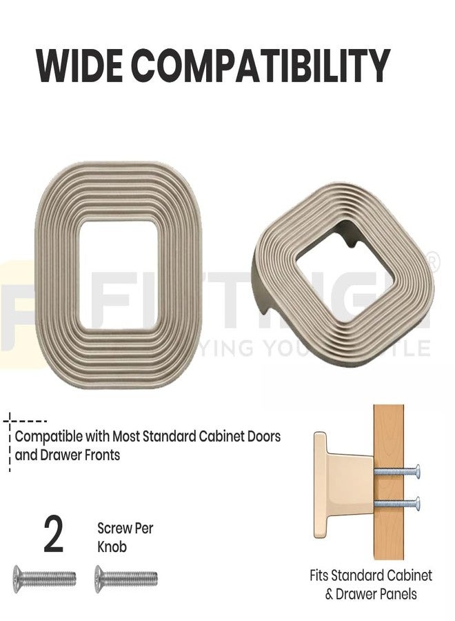 FITTINGO Satin Finish Square Drawer Knobs Premium Zinc Cabinet Knob for Drawer, Cupboard, Wardrobe & Kitchen Furniture | Modern Hardware with Easy Installation - Pack of 10 - Image 4