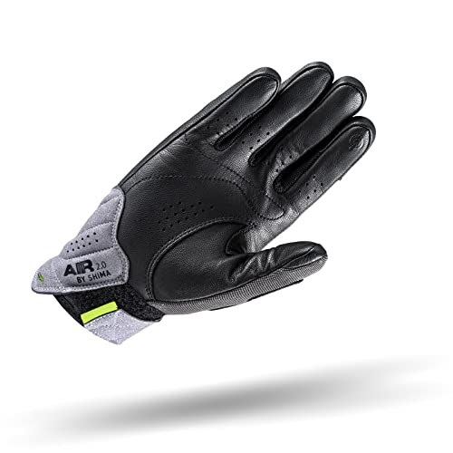 SHIMA Air 20 Motorcycle Gloves Men Leather Summer Biker Armoured Protectors Motorbike Perforated Ventilated Reinforced Touchscreen Motorsport Glove Street Motorbikes Mens Grey L - Image 3
